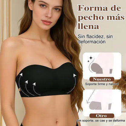 🌸🎁Conjunto de 3 sujetadores sin tirantes con efecto push-up e invisibles en tirante.