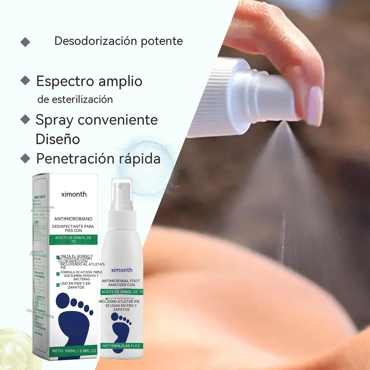 Producto para el cuidado de los pies, hidratante y perfumado.