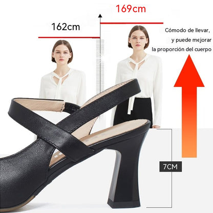 🔥【35-42】👠Nuevos tacones altos multifuncionales y cómodos (aumento de altura de 7 cm)