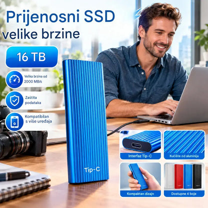 🏆Vremenski ograničena ponuda⚡ 🔥Prijenosni mini Type-C SSD disk velikog kapaciteta od 16 TB