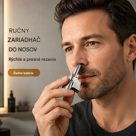 【Dva kusy 500 Kč】Mechanický manuálny zastrihávač chĺpkov z nosa vo vintage štýle