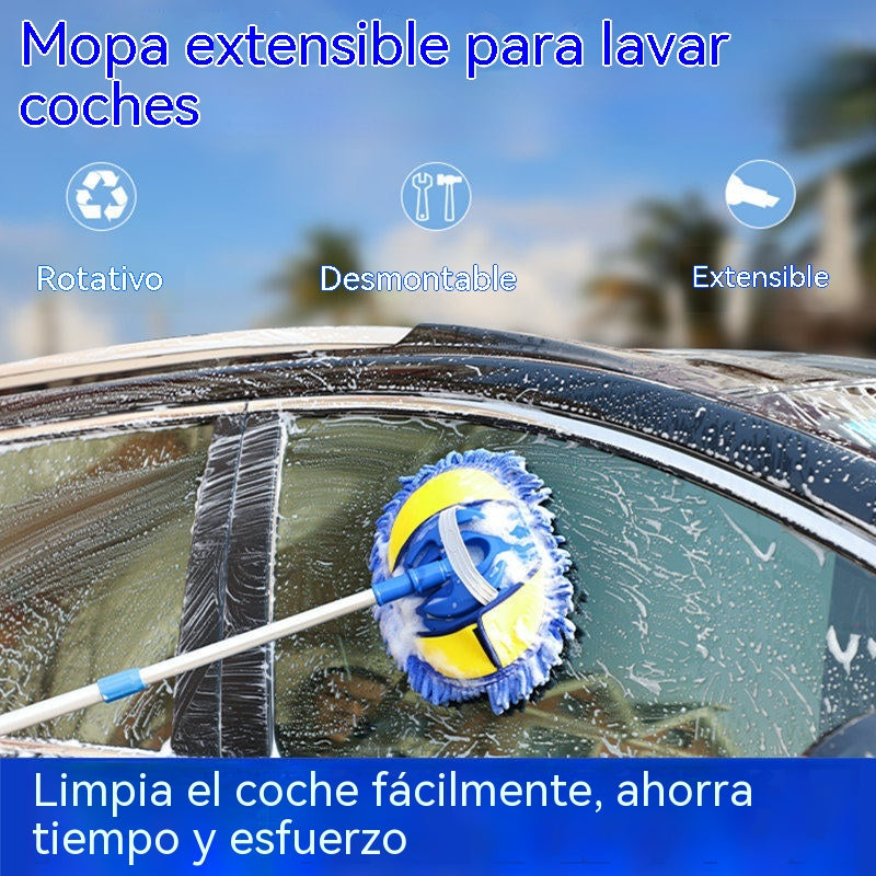🚗 ¡50% DE DESCUENTO AHORA! 🧽 Fregona telescópica de aluminio resistente con mango largo para lavado de coches: microfibra suave, antiarañazos y longitud ajustable ✨
