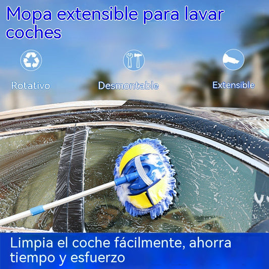 🚗 ¡50% DE DESCUENTO AHORA! 🧽 Fregona telescópica de aluminio resistente con mango largo para lavado de coches: microfibra suave, antiarañazos y longitud ajustable ✨