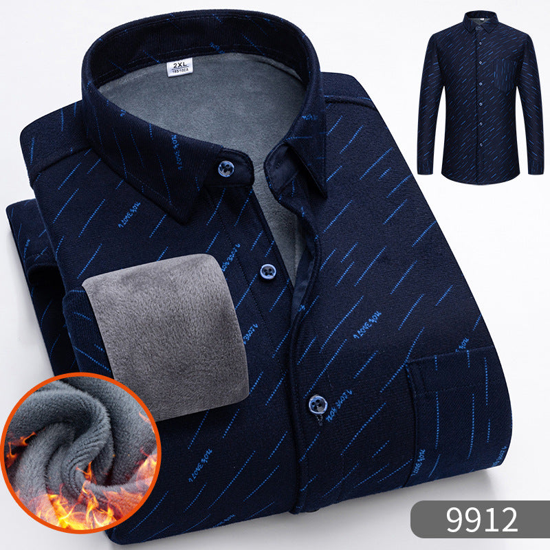 ⏳✨【Poloviční cena】1 kus: 670 Kč 👔【L-5XL】Teplá společenská košile s dlouhým rukávem