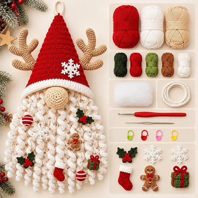 🔥 ¡Gran oferta! 🔥⏳ 🧶 Colección de kits DIY de colgadores para puerta en crochet 3D (temática estacional) | Incluye lanas a juego, relleno, accesorios e instrucciones paso a paso 💕