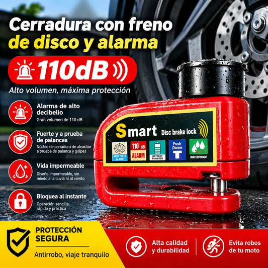 🏍️🔒 Candado de disco para motocicleta resistente al agua y de alta resistencia