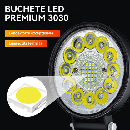 Faros LED redondos de 99 W para coches modificados, faros auxiliares para vehículos todoterreno