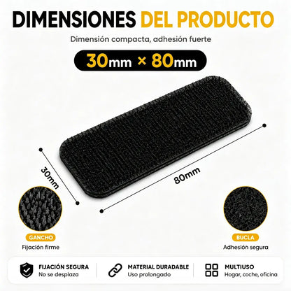 （50 pares）🛋️ Cinta de Velcro Adhesiva de Alta Resistencia – Fijación Antideslizante para Sofás, Alfombras, Cojines y Alfombrillas | Sin Taladros y Fácil de Instalar