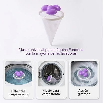 【6 piezas】Filtro Flotante para Lavadora – Atrapa Pelusas, Cabellos y Pelos de Mascota en Cada Lavado