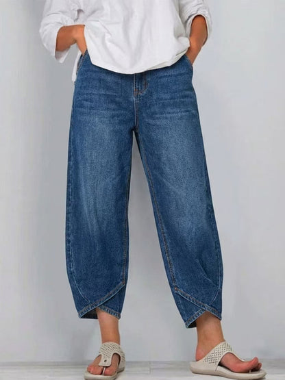 🔥Oferta especial de novedades: jeans casuales de pierna ancha para mujer.