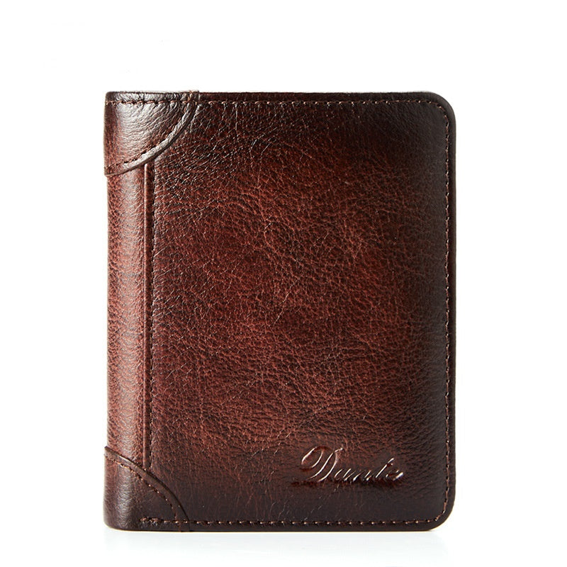 👝✨ Nueva cartera antirrobo de cuero genuino para hombre