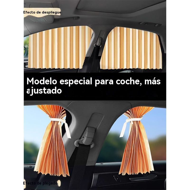 🔥【Juego de 4 piezas】 Cortina parasol con riel deslizante para ventana de coche y aislamiento térmico