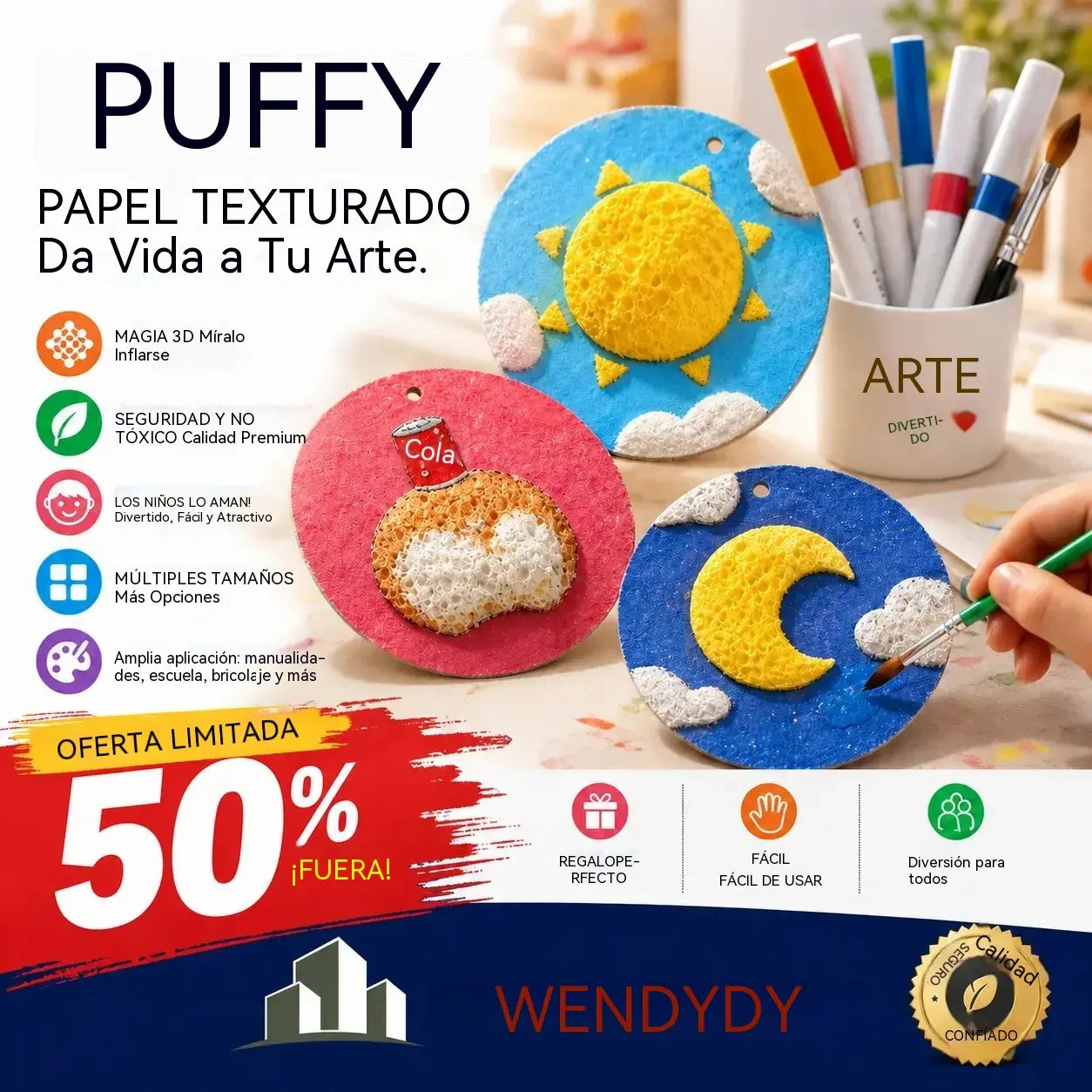 Kit de manualidades para niños de preescolar con papel de dibujo texturizado espumado