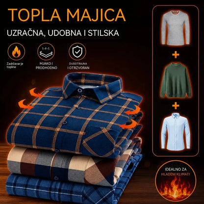 👔【L-5XL】Nova muška termo majica s obostranim plišem za jesen i zimu – moderna i svestrana.