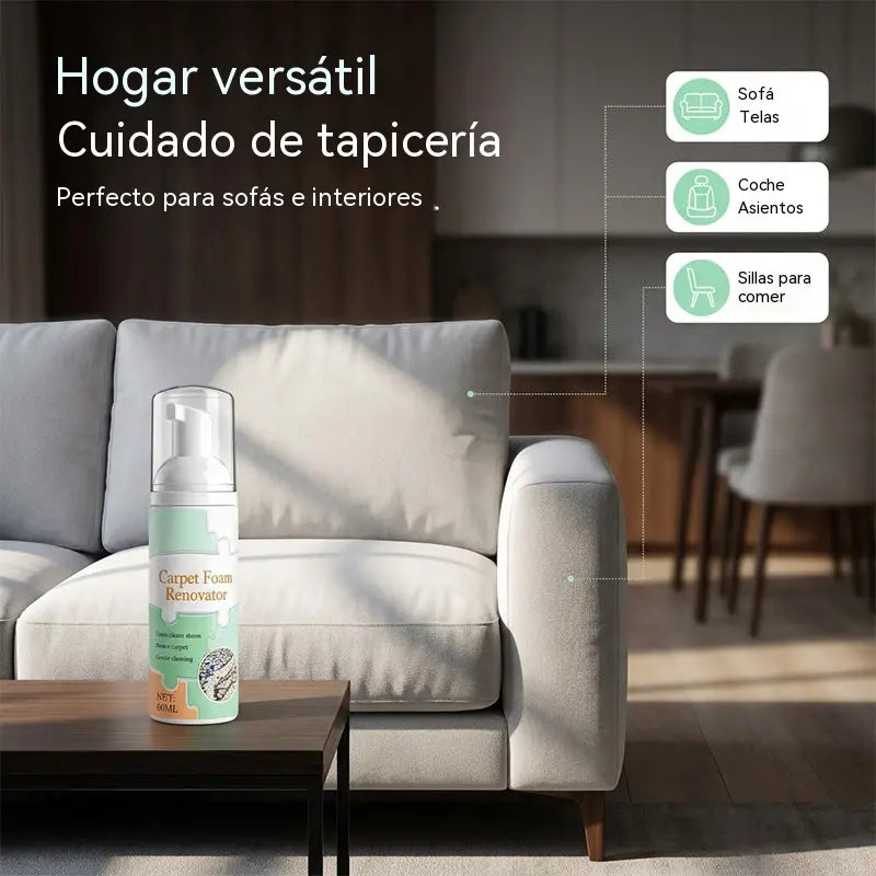 🧼 【100 ml + toalla】💧🧽Espuma limpiadora de alfombras domésticas！