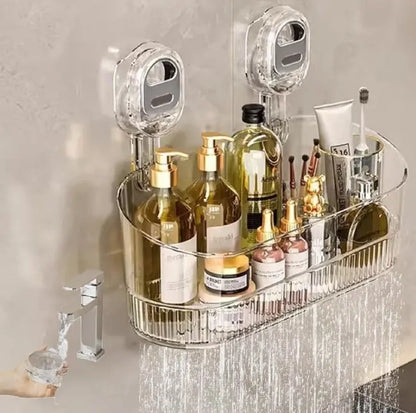 🍽️🧺🔥50%OFF🔥Estante de almacenamiento con ventosa sin perforaciones, escurridor de pared para cocina y baño