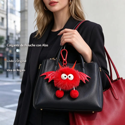 ✨[4 piezas] Precio: 26 €🦇Llavero/adorno para bolso con forma de murciélago, de piel sintética de visón (estilo Instagram)