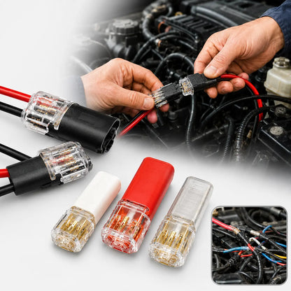 【50 piezas】Conector de doble cable con hebilla de bloqueo, cierre de seguridad, antideslizante