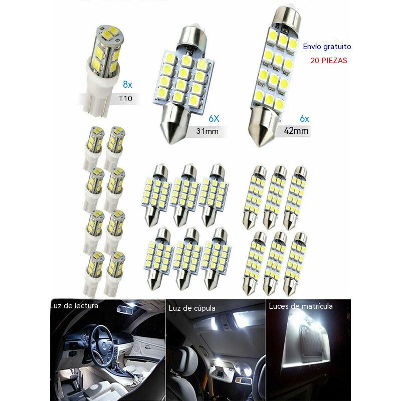 👍👍 1 juego de 20 piezas: paquete de 20 luces LED para coche (común a todos los modelos)