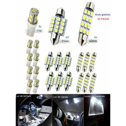 👍👍 1 juego de 20 piezas: paquete de 20 luces LED para coche (común a todos los modelos)