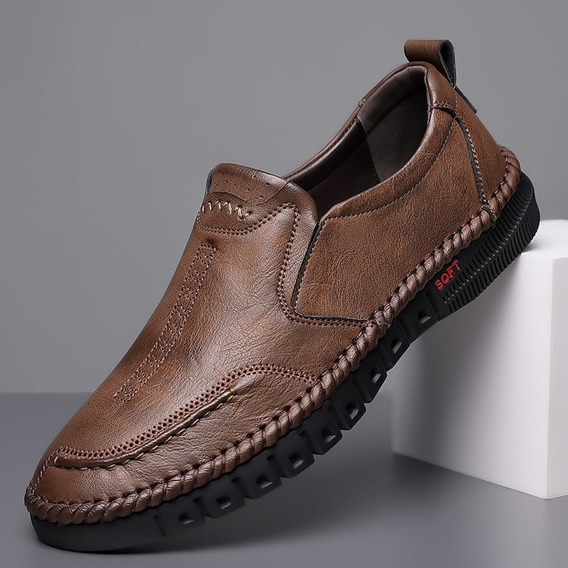 👞【39-44】Zapatillas deportivas casuales para hombre, fabricadas en piel auténtica, con suela suave, antideslizantes, transpirables