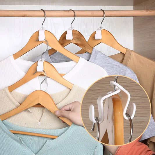 🏠【100 piezas】 Ganchos conectores para perchas que ahorran espacio: duplican el espacio del armario, resistentes y fáciles de usar 🧥