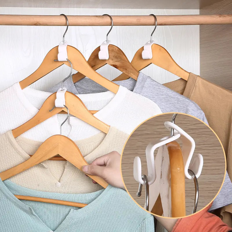 【100 piezas】 Ganchos conectores para perchas que ahorran espacio: duplican el espacio del armario, resistentes y fáciles de usar 🧥