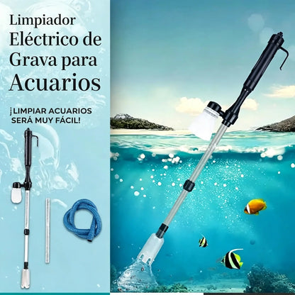 🐠 Limpiador eléctrico de grava para acuarios: funciona con pilas, tiene un tubo de longitud ajustable y es fácil de limpiar; ideal para todo tipo de acuarios 🧹🐟