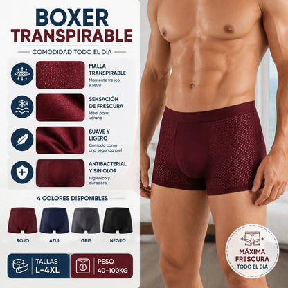 【40-100kg】【4 piezas 】2026 Nuevos calzoncillos bóxer de seda helada para hombre, modal, talla grande, con malla antibacteriana【L-4XL】