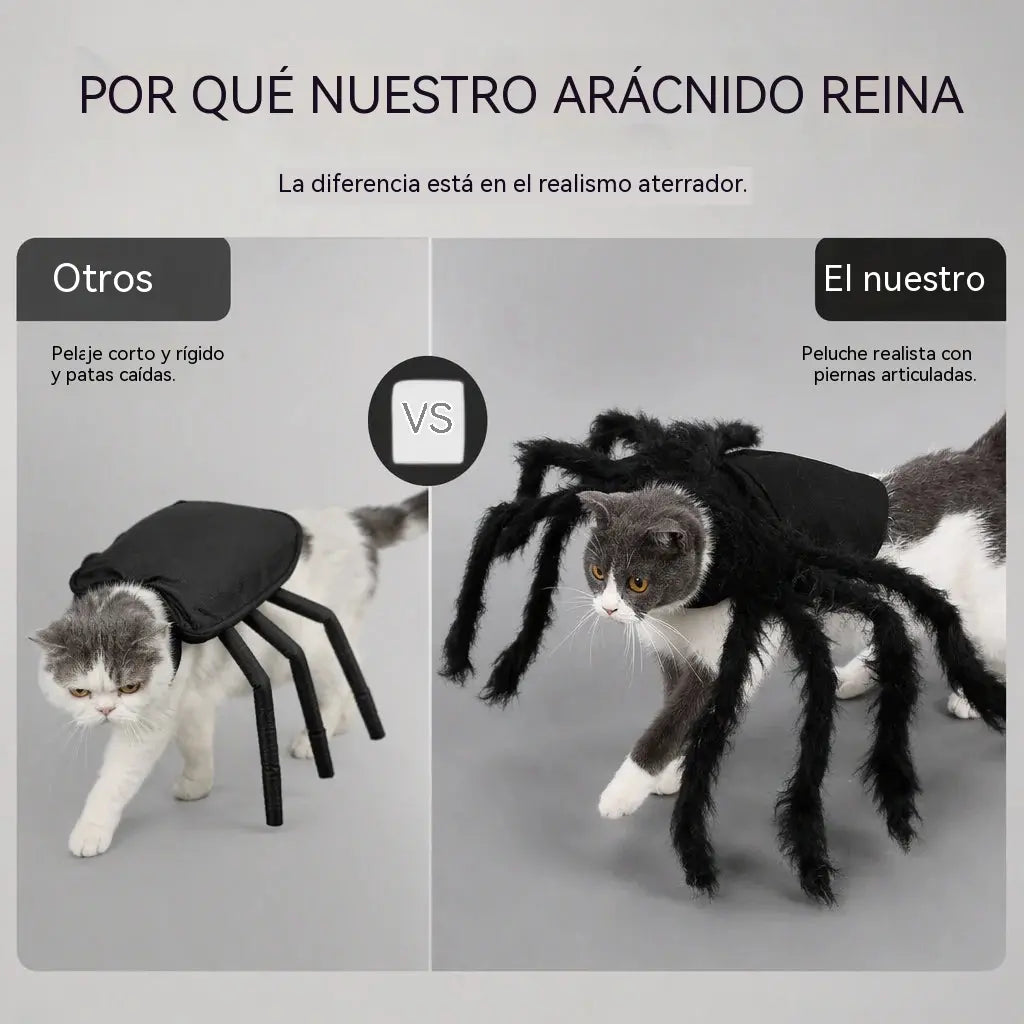 🎃🔥Disfraz de araña para mascotas de Halloween, disfraz de transformación de peluche aterrador para perros y gatos.