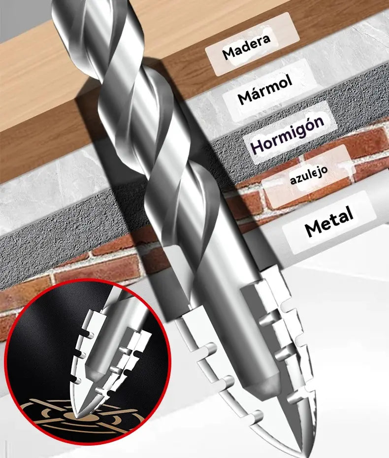 🥇【3+4+5+6+8+10+12+14+16mm】Broca excéntrica de acero de tungsteno superduro de séptima generación con borde dentado