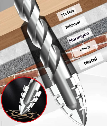 🥇【3+4+5+6+8+10+12+14+16mm】Broca excéntrica de acero de tungsteno superduro de séptima generación con borde dentado