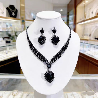 💎 ¡50% DE DESCUENTO POR TIEMPO LIMITADO! ✨ Conjunto de joyas Corazón Brillante: collar y pendientes, elegante y ligero 💖