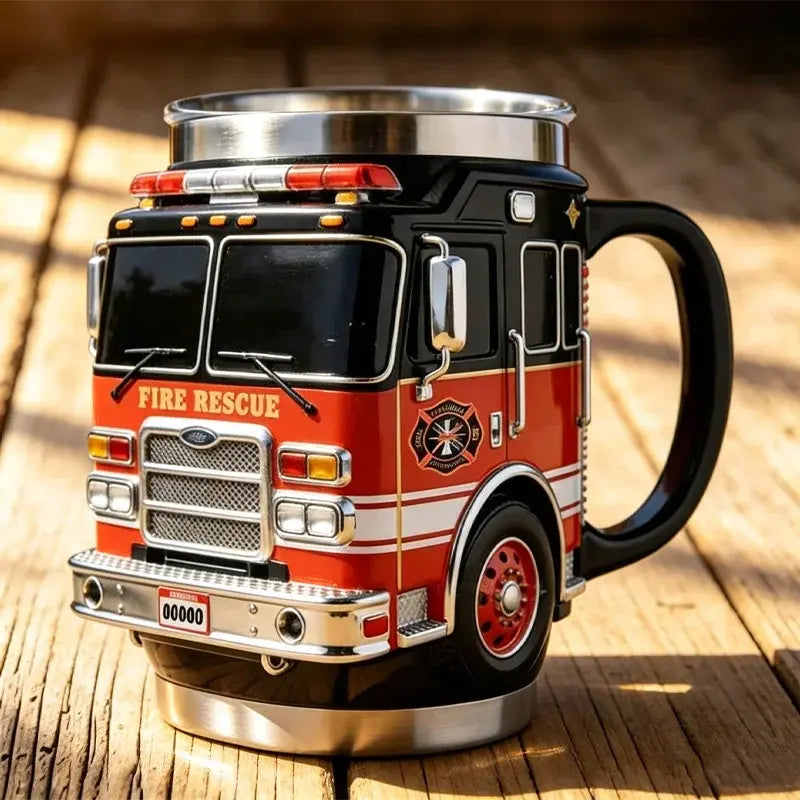 🚛☕ Taza 3D con forma de vehículo – Interior de acero inoxidable, regalo creativo para amantes de la mecánica ✨🔧