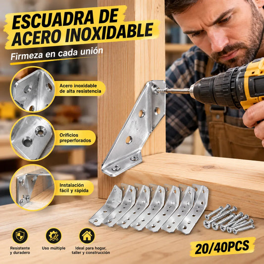 【20 piezas】Conector de esquina universal para muebles de acero inoxidable