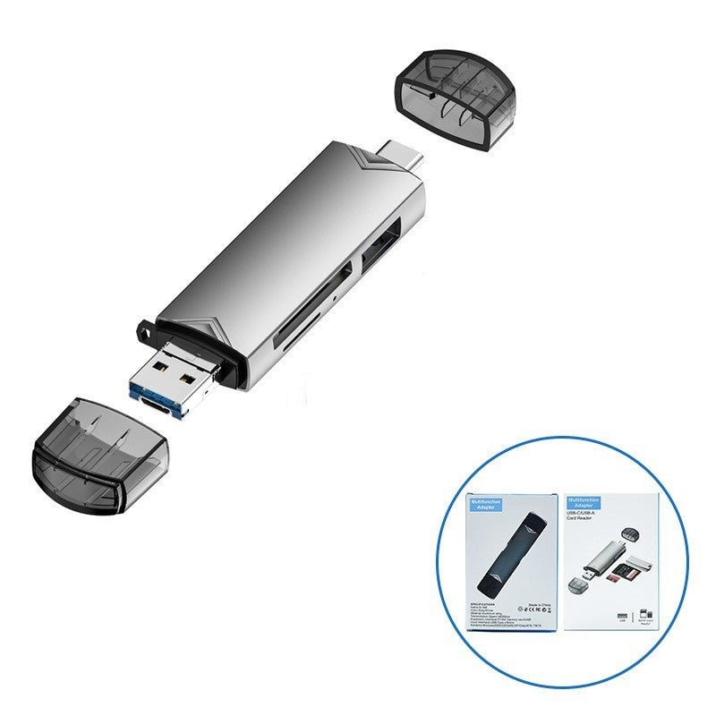 🔥Lector de tarjetas USB multifuncional 6 en 1 de alta velocidad, universal para teléfonos móviles, computadoras, cámaras OTG, discos SD/TF/U, transmisión 5G, interfaz Android tipo c, plug and play