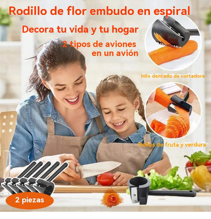 🔥【Compre 1 y obtenga 1 gratis】💮 Herramienta para enrollar flores de frutas y verduras --- Fácil de usar, enrolla flores de una sola vez