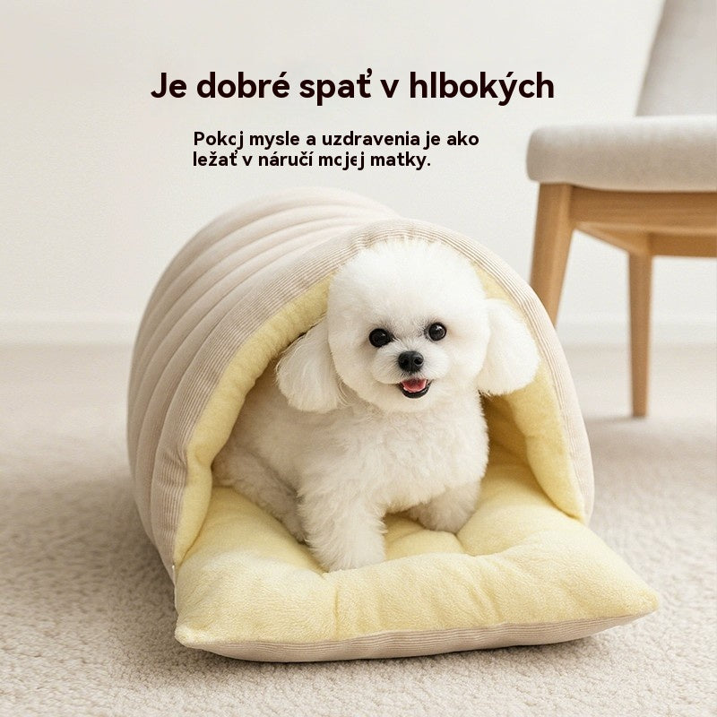 Cama de felpa para mascotas cálida y cómoda