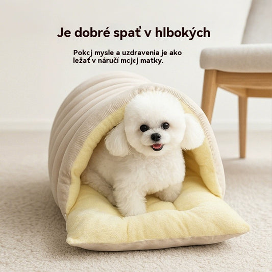 Cama de felpa para mascotas cálida y cómoda