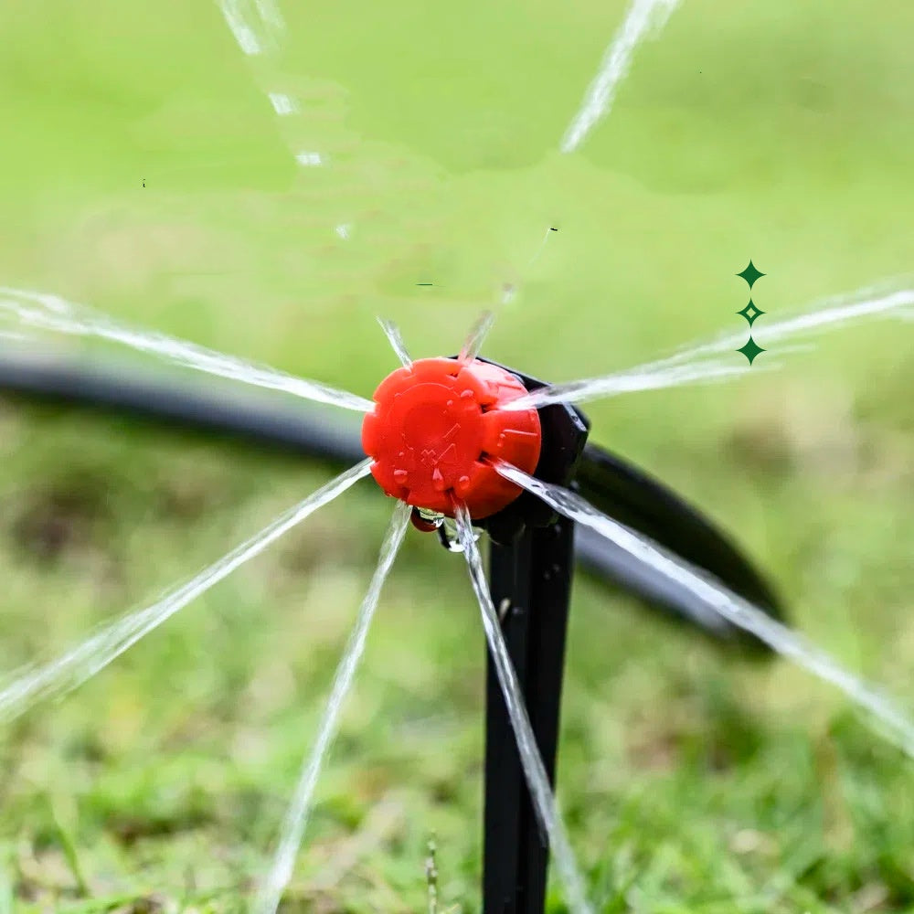 🌱💦【50 piezas】Aspersor de riego con caudal de agua ajustable de 8 orificios