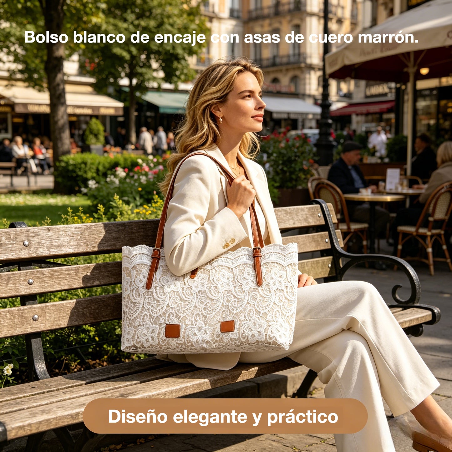 Bolso bandolera vintage de encaje: elegante bolso cruzado para cualquier ocasión 🤍