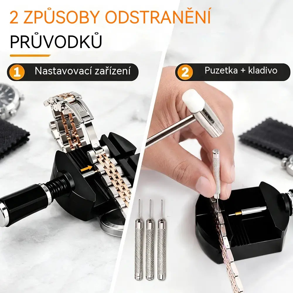 🥰4 kusy 25 €⌚ Sada nástrojů na úpravu řemínků hodinek | 11dílná sada pro vyjímání článků a výměnu či zkracování náramků