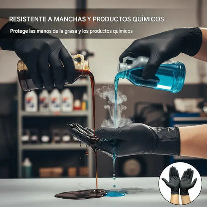 【100 piezas 27 euros - Talla L】Guantes profesionales de nitrilo: resistentes, antideslizantes, resistentes a las manchas y a los arañazos