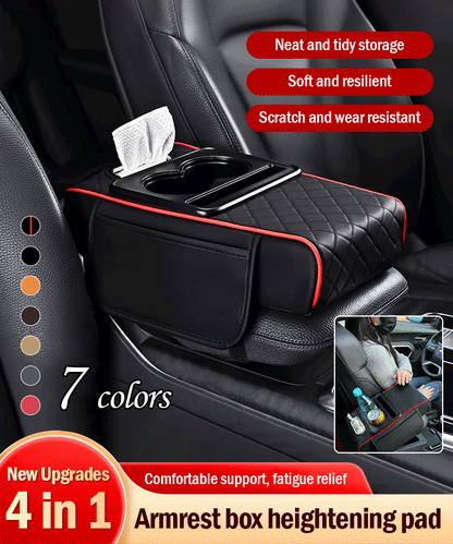Almohadilla universal 4 en 1 para reposabrazos de coche de cuero