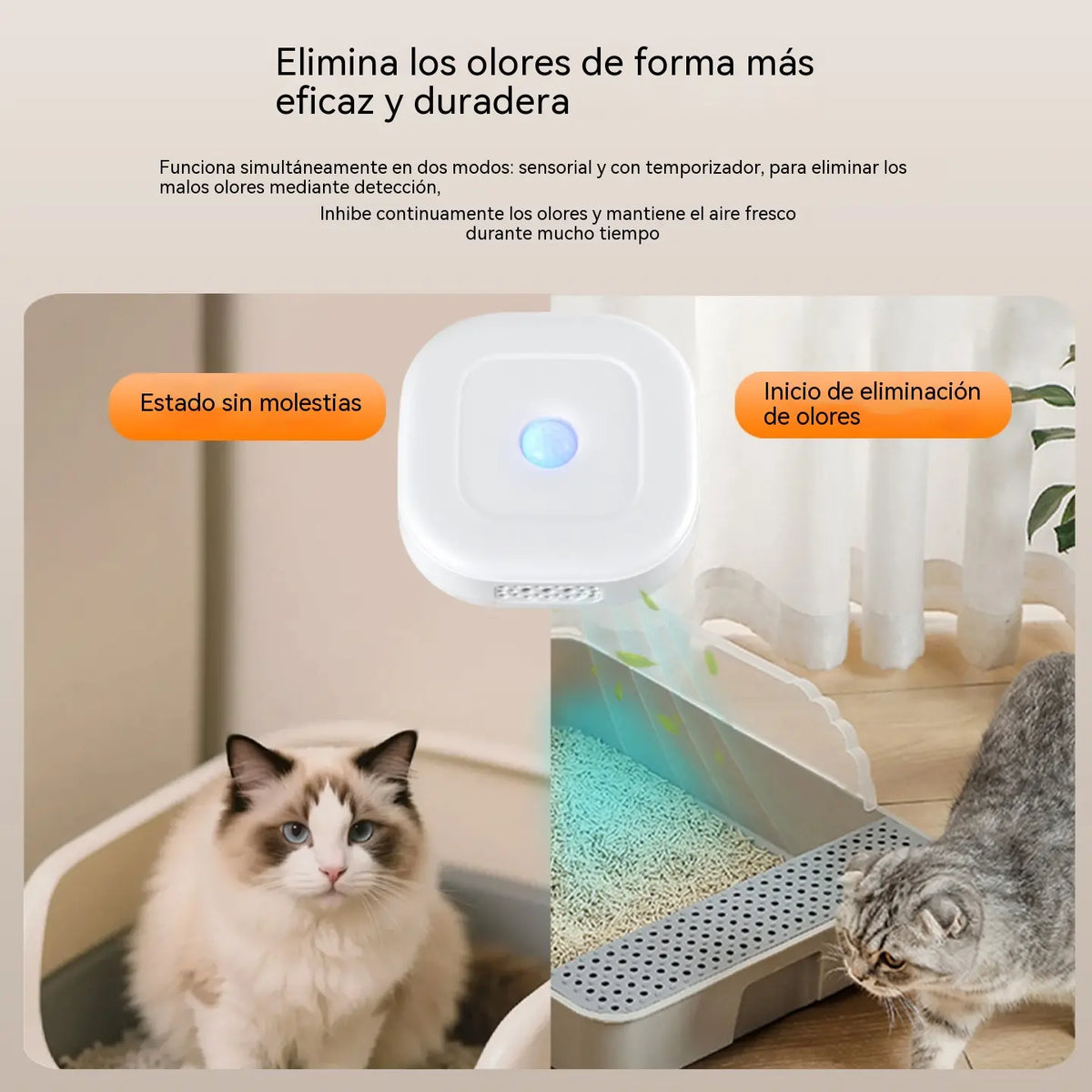 Eliminador inteligente de olores para mascotas con correa para colgar