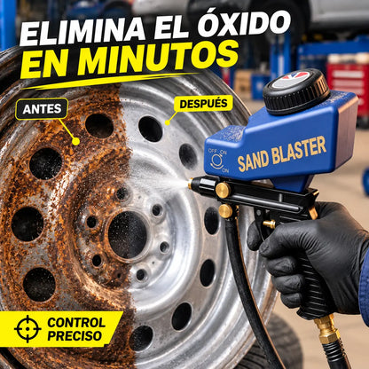 🔫✨ Pistola de chorro de arena portátil con alimentación por gravedad – para óxido, grabado y desbarbado