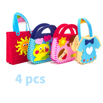 4 piezas 25 euros🥰Bolsos infantiles hechos a mano no tejidos DIY, el mejor regalo para los niños🎁