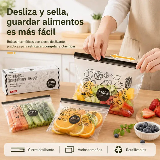 🧊✨ Bolsas Herméticas para Alimentos Reutilizables | Extra Resistentes para Frigorífico y Congelador