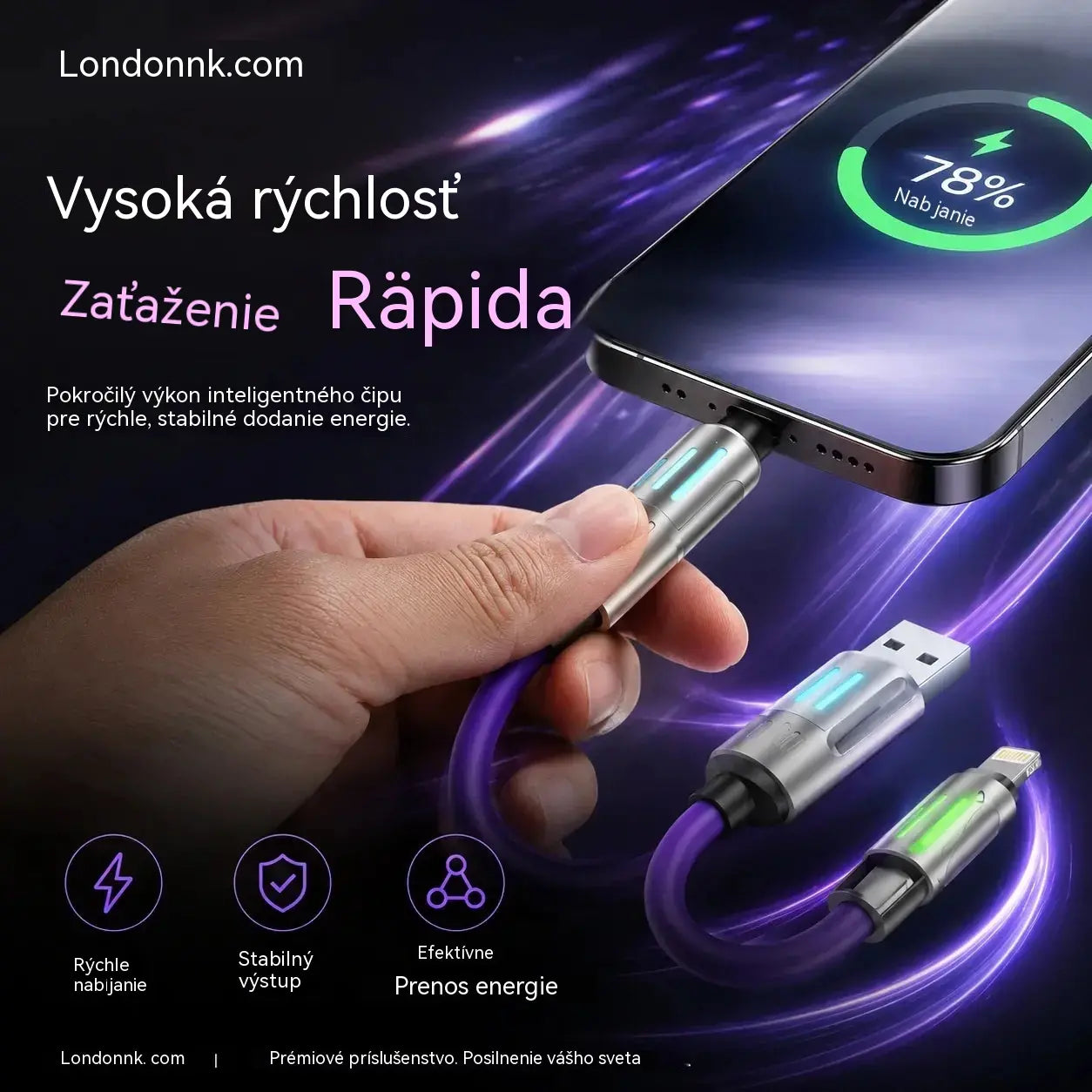🔥Kúpte 1, získajte 1 zadarmo🔥 Nabíjací kábel s LED diódami 4 v 1⚡📱