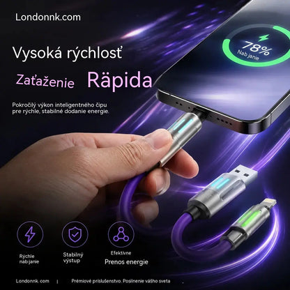 🔥Kúpte 1, získajte 1 zadarmo🔥 Nabíjací kábel s LED diódami 4 v 1⚡📱